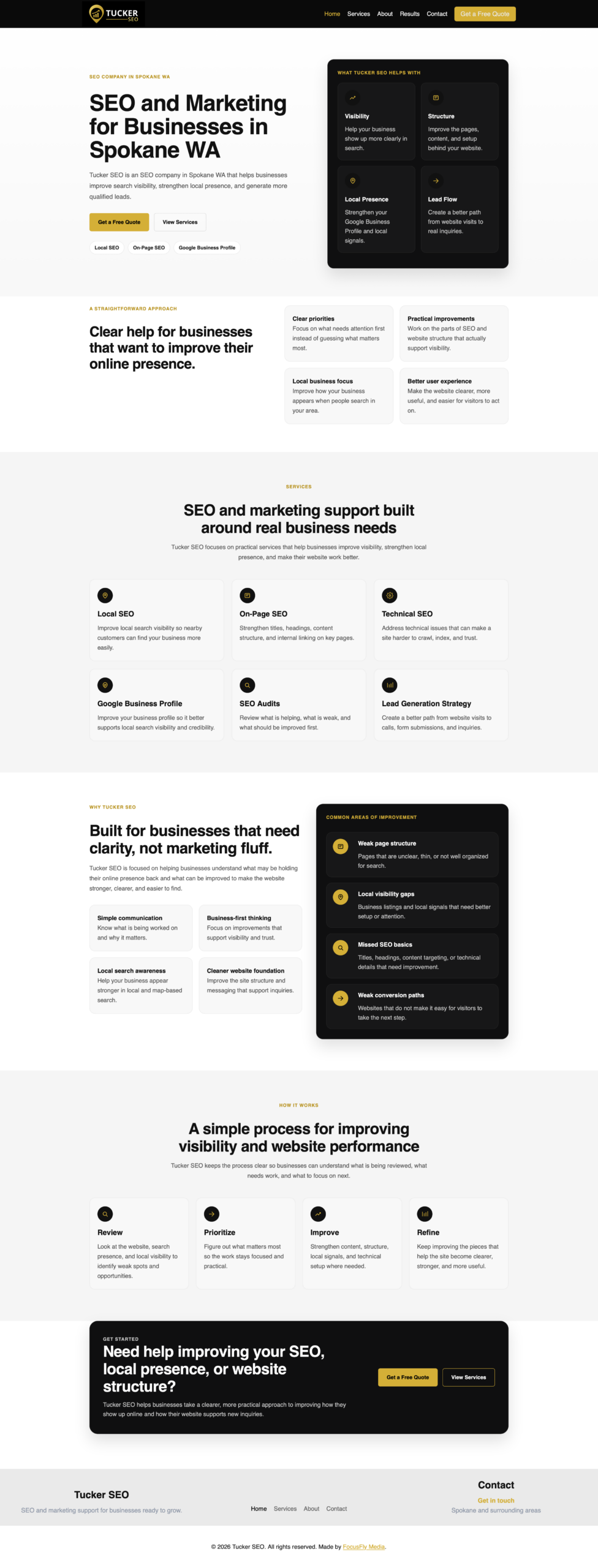 Tucker SEO homepage