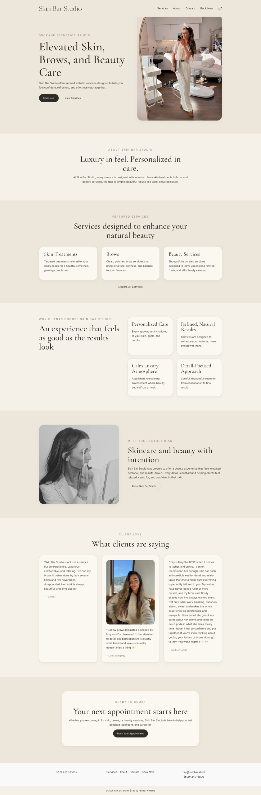 Skin Bar Studio homepage