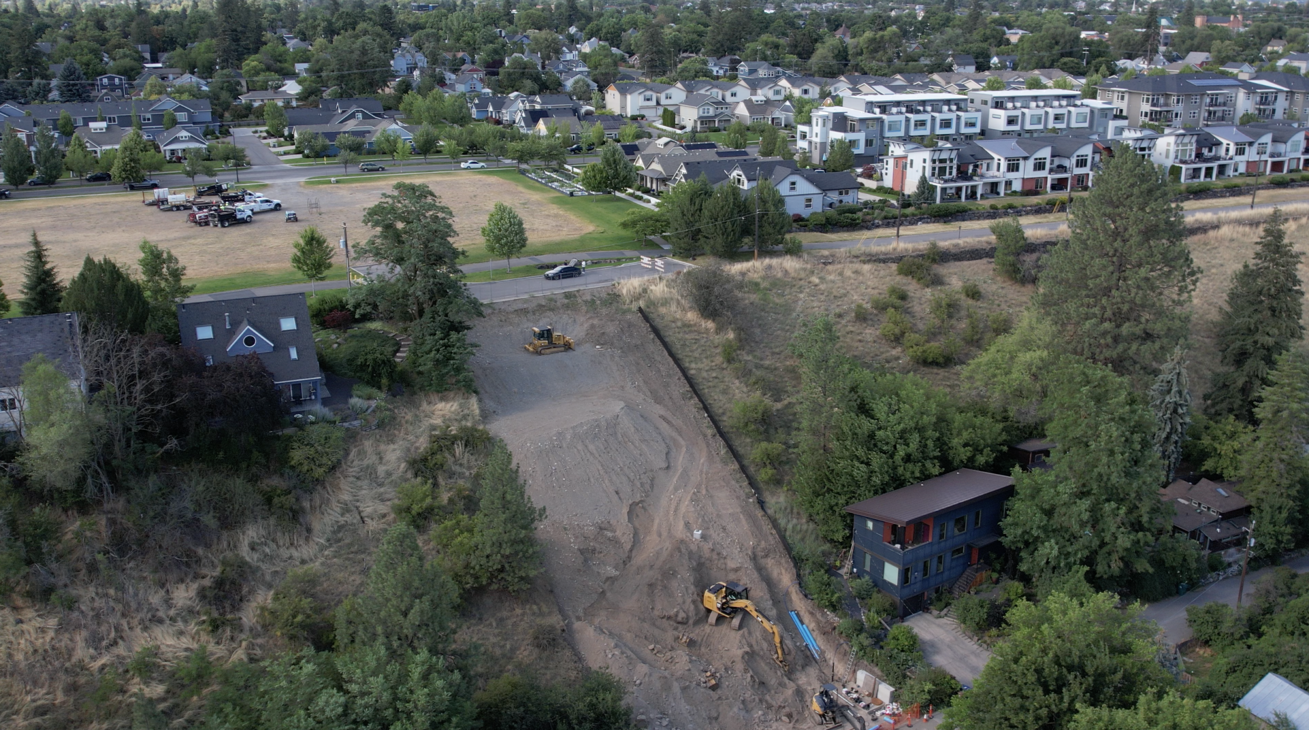 Aerial view of the site at the first documentation flight