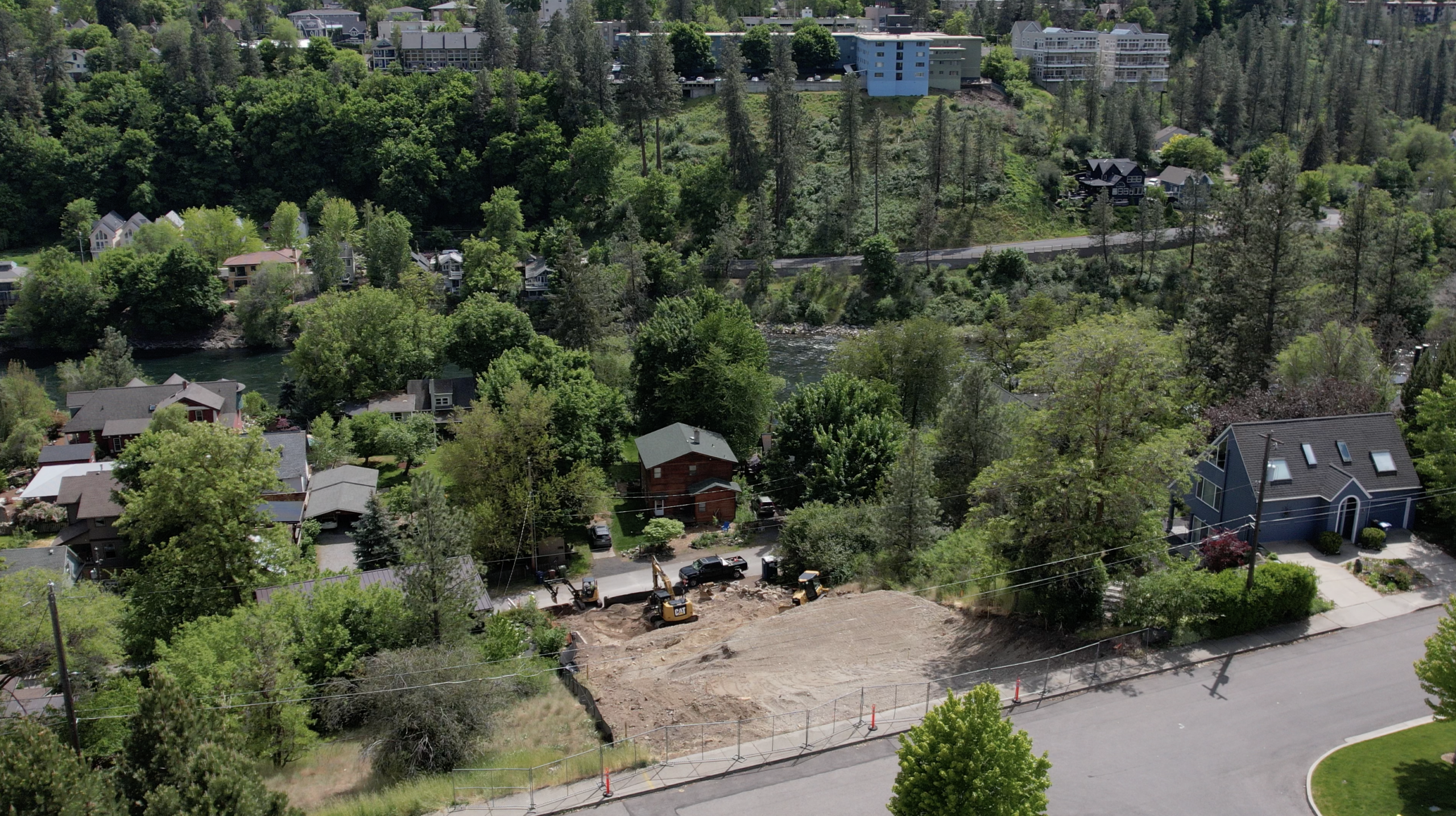 Aerial view of the site with earthwork nearing completion